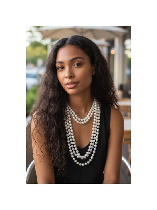Unbranded Jewelry - White Faux Pearl Multi-Strand Necklace